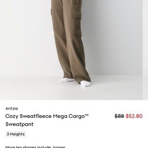 Aritzia Mega Cargo Sweatpants Cola Taupe XS (Sold Out online)